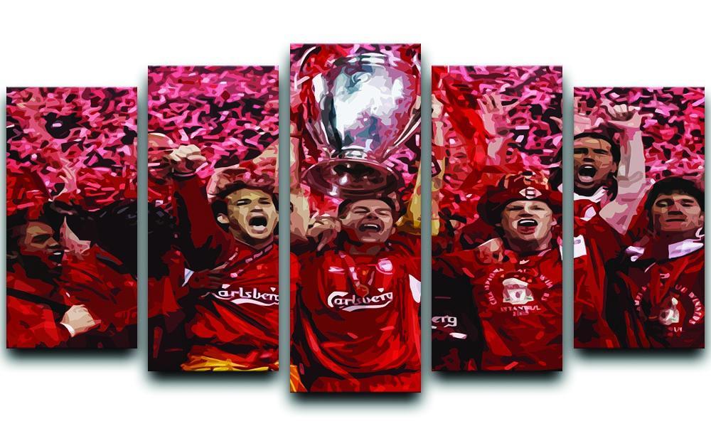 Liverpool Football Champions League In Istanbul 5 Split Panel Canvas  - Canvas Art Rocks - 1