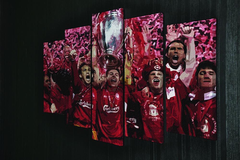 Liverpool Football Champions League In Istanbul 5 Split Panel Canvas - Canvas Art Rocks - 2