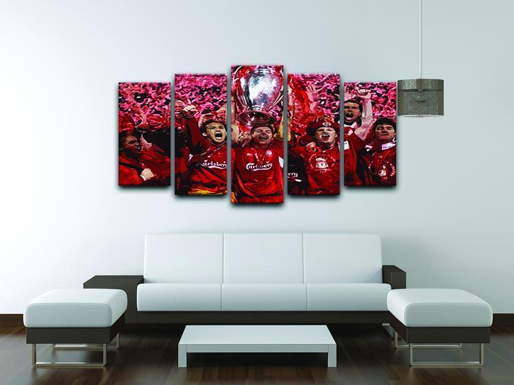Liverpool Football Champions League In Istanbul 5 Split Panel Canvas - Canvas Art Rocks - 3