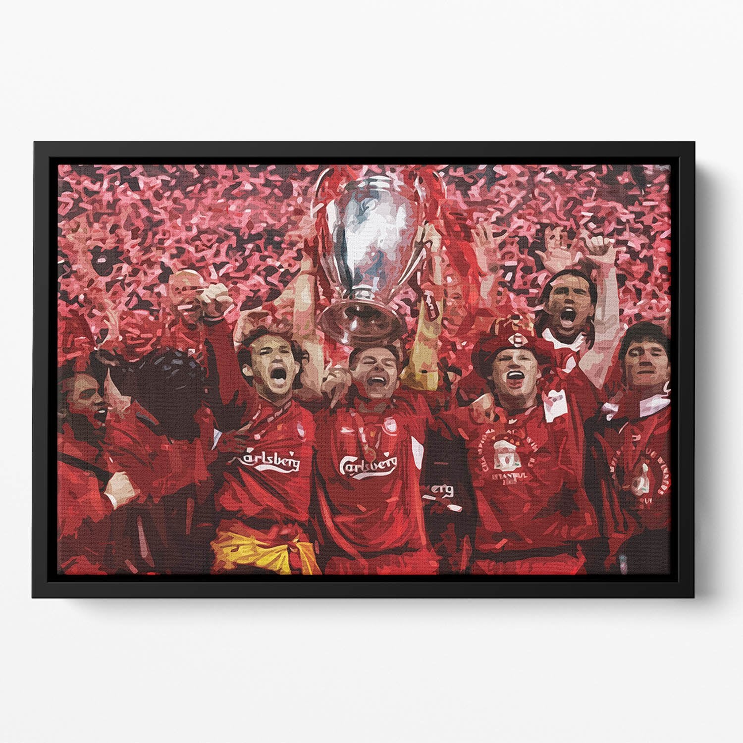 Liverpool Football Champions League In Istanbul Floating Framed Canvas