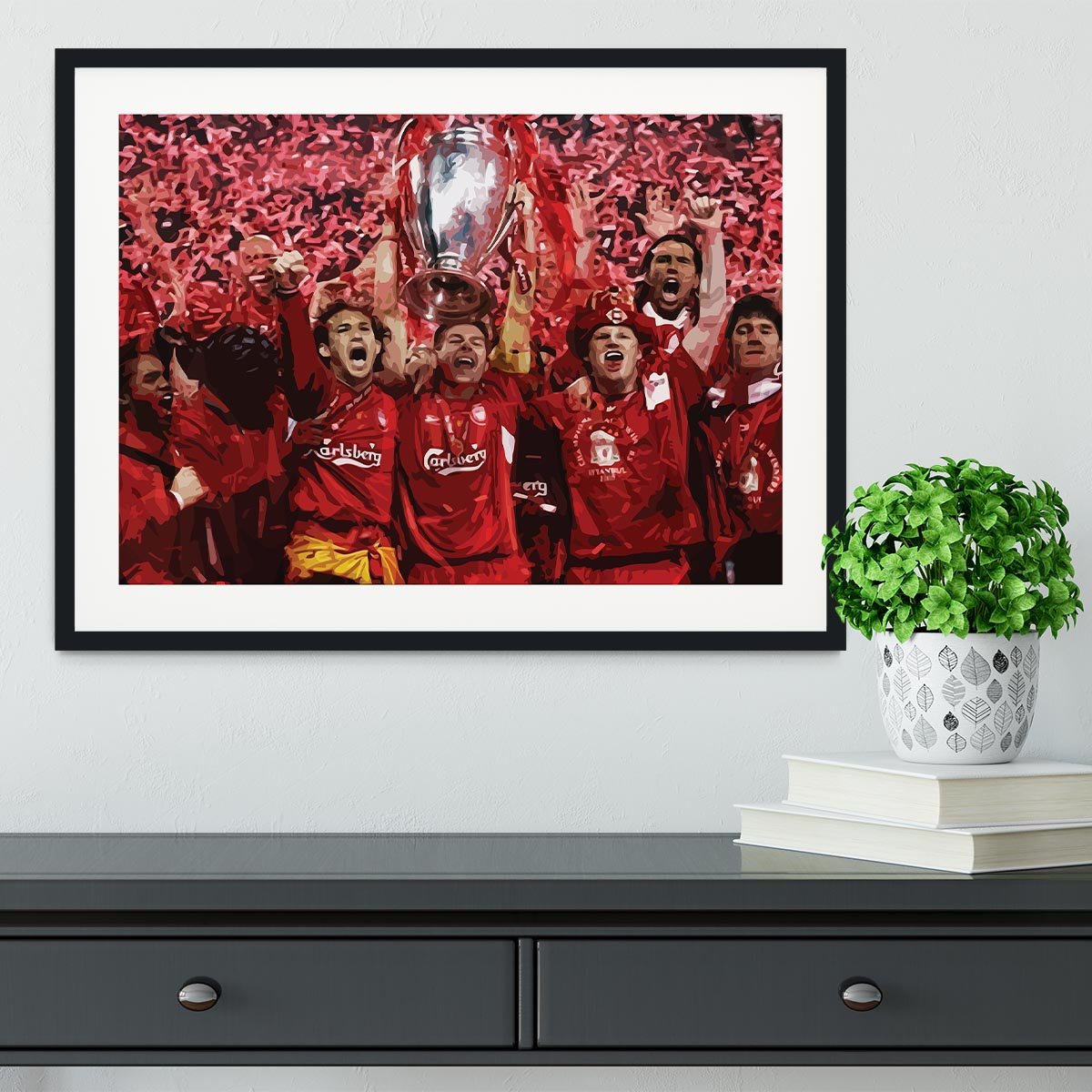 Liverpool Football Champions League In Istanbul Framed Print - Canvas Art Rocks - 1