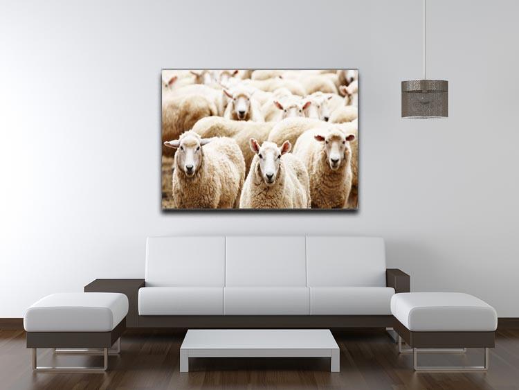 Livestock farm herd of sheep Canvas Print or Poster - Canvas Art Rocks - 4