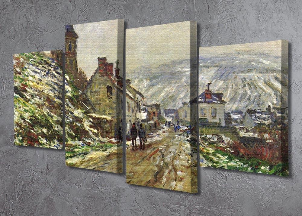 Local entrance of Vetheuil in the winter by Monet 4 Split Panel Canvas - Canvas Art Rocks - 2