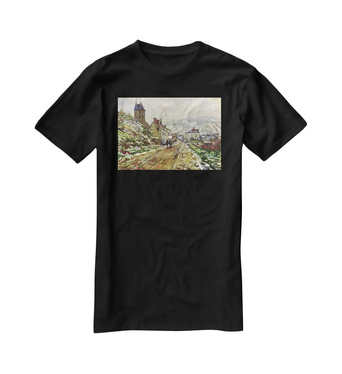 Local entrance of Vetheuil in the winter by Monet T-Shirt - Canvas Art Rocks - 1