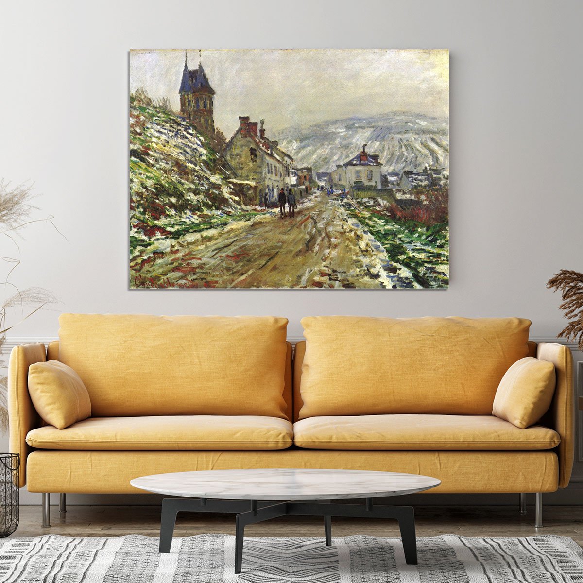 Local entrance of Vetheuil in the winter by Monet Canvas Print or Poster
