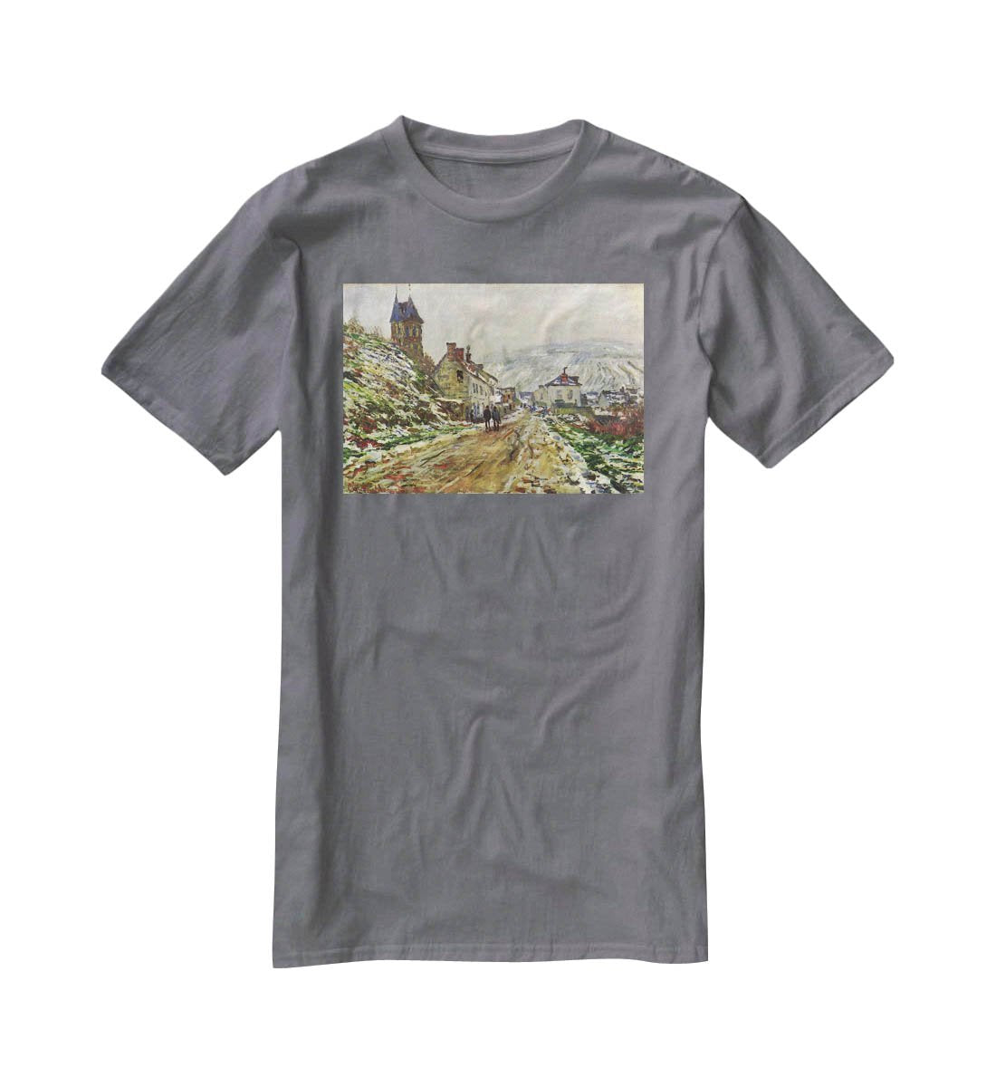 Local entrance of Vetheuil in the winter by Monet T-Shirt - Canvas Art Rocks - 3