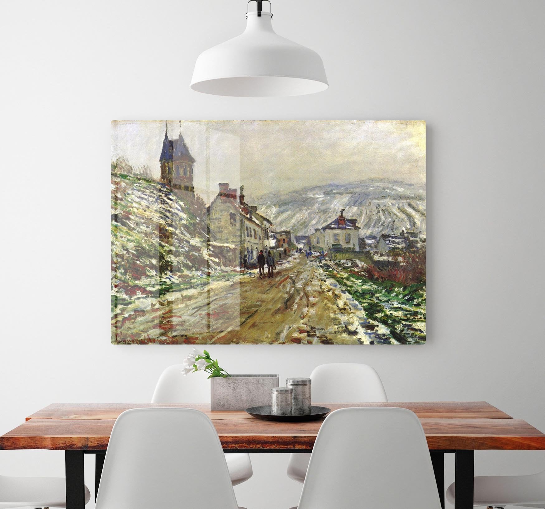 Local entrance of Vetheuil in the winter by Monet HD Metal Print