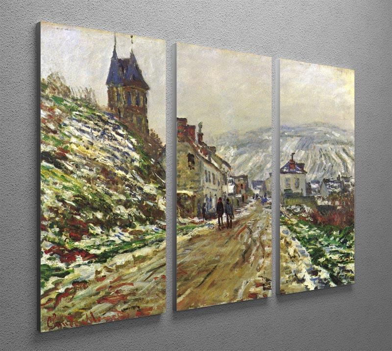 Local entrance of Vetheuil in the winter by Monet Split Panel Canvas Print - Canvas Art Rocks - 4