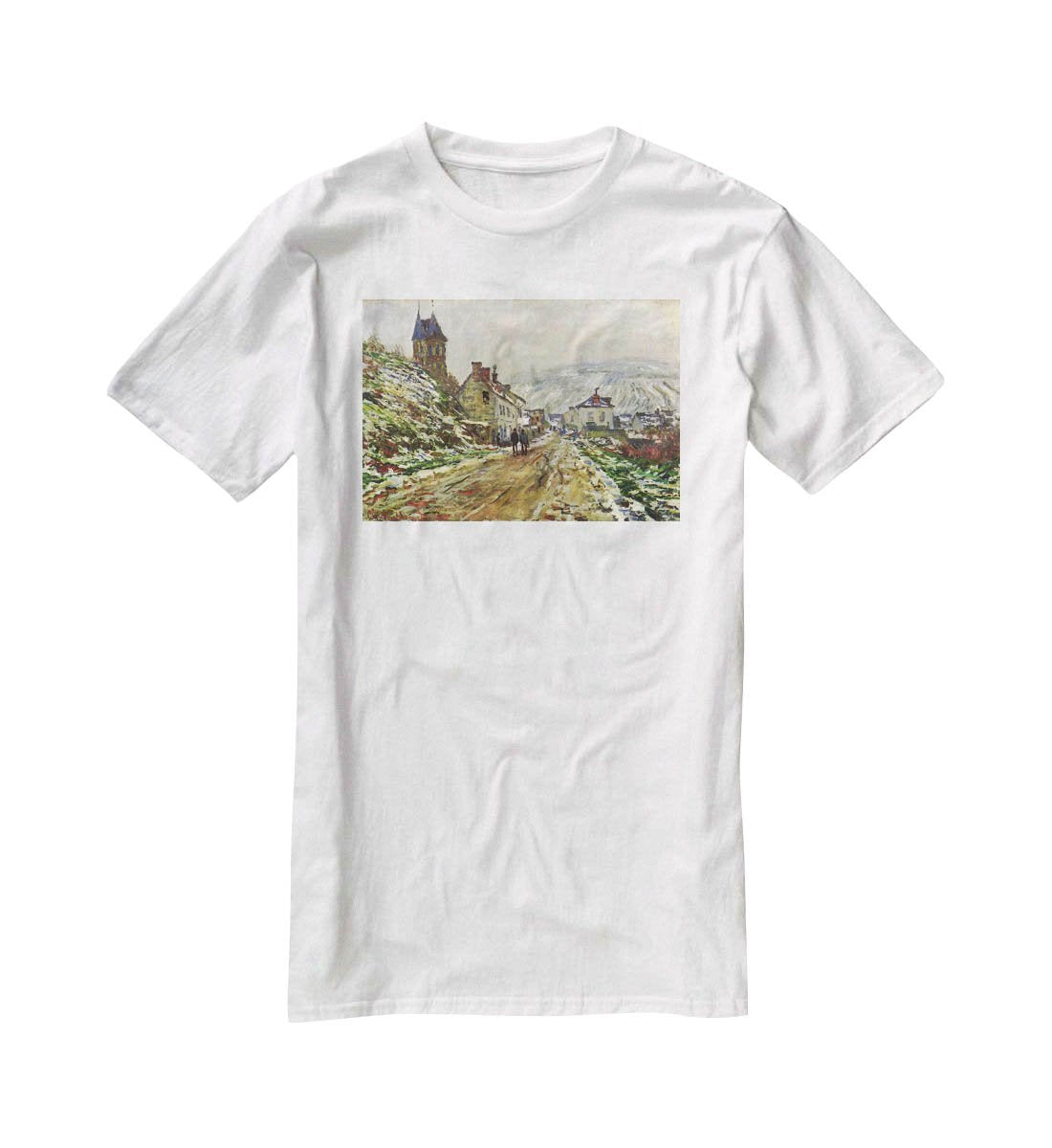 Local entrance of Vetheuil in the winter by Monet T-Shirt - Canvas Art Rocks - 5
