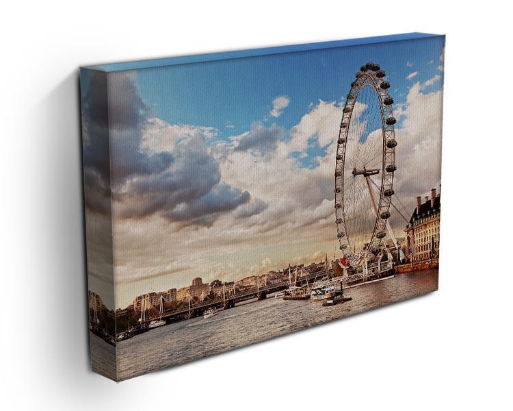 London Eye on River Thames Canvas Print or Poster - Canvas Art Rocks - 3