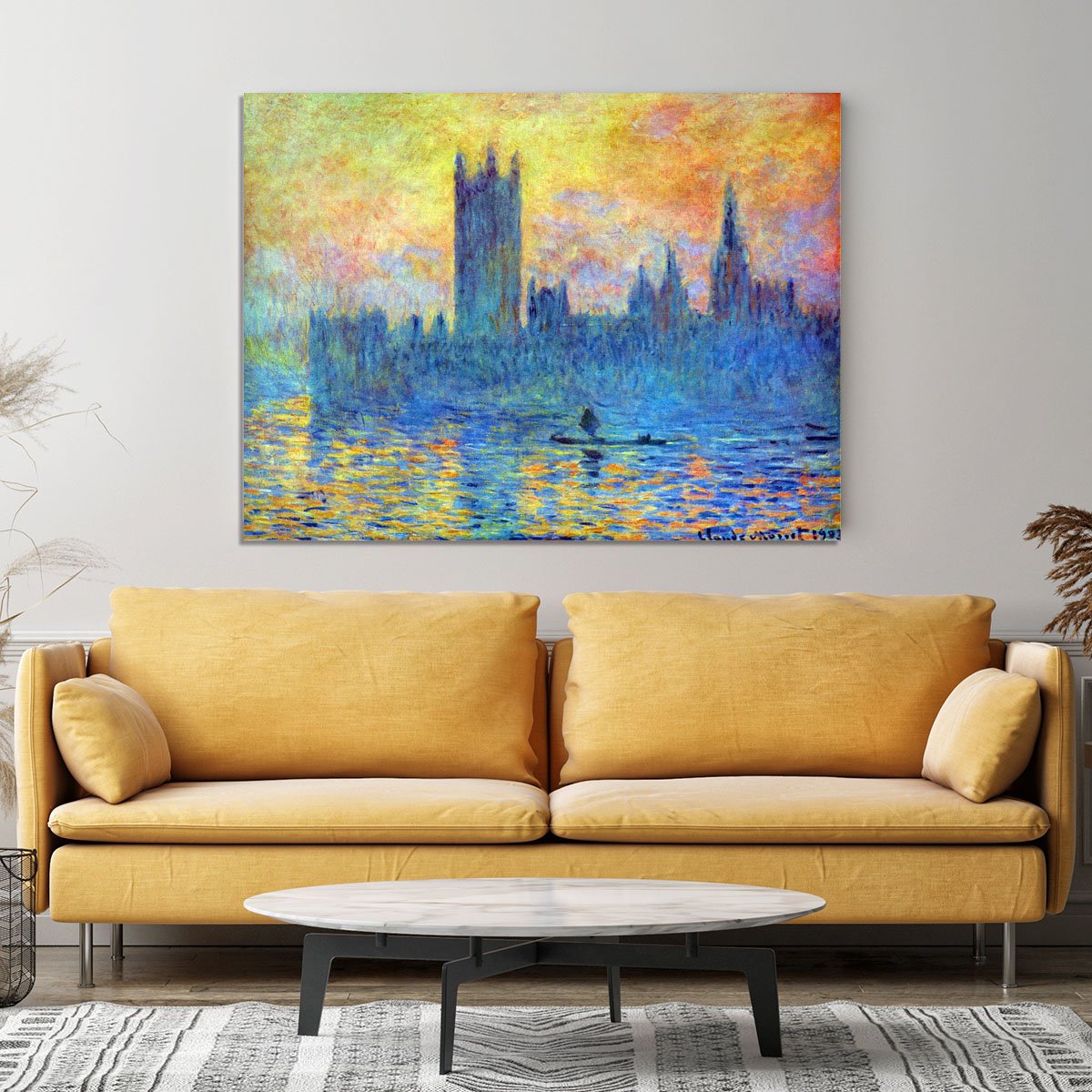 London Parliament in Winter by Monet Canvas Print or Poster