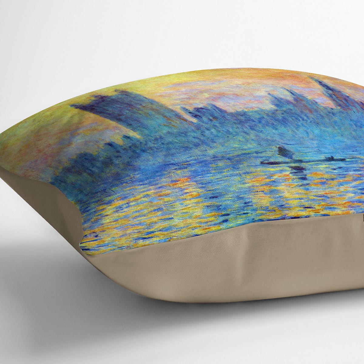 London Parliament in Winter by Monet Cushion