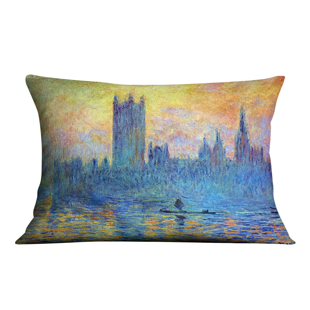 London Parliament in Winter by Monet Throw Pillow