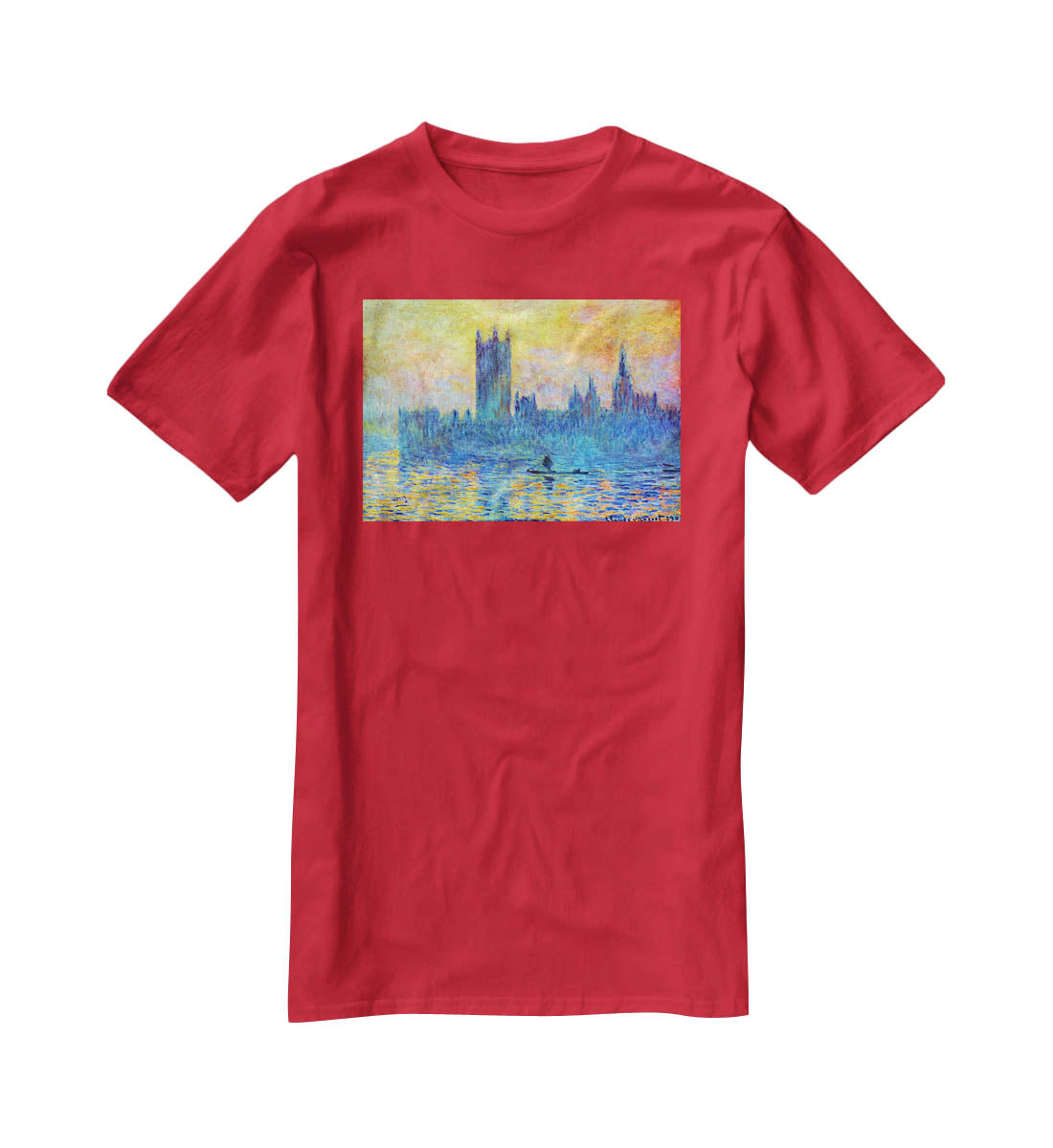 London Parliament in Winter by Monet T-Shirt - Canvas Art Rocks - 4