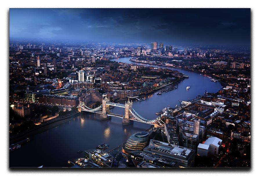 London aerial view with Tower Bridge Canvas Print or Poster  - Canvas Art Rocks - 1