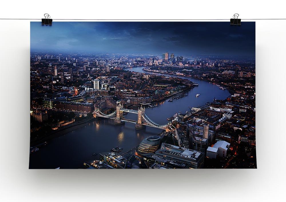 London aerial view with Tower Bridge Canvas Print or Poster - Canvas Art Rocks - 2