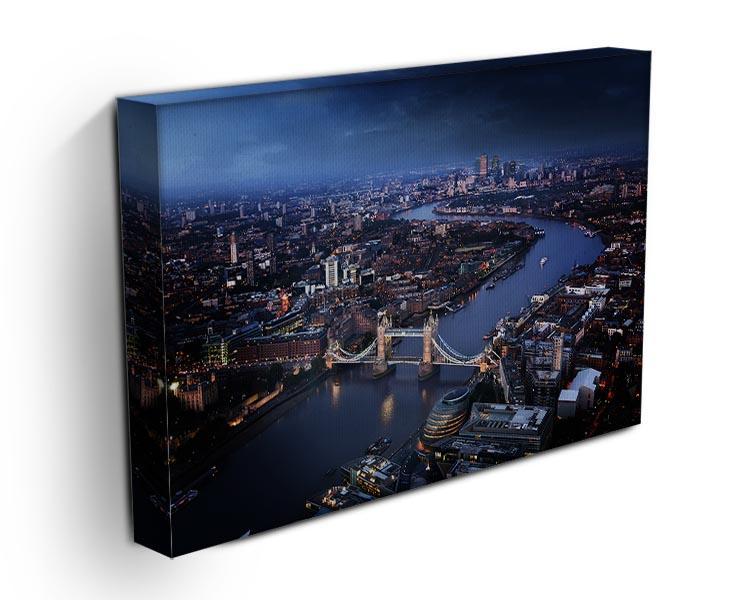 London aerial view with Tower Bridge Canvas Print or Poster - Canvas Art Rocks - 3