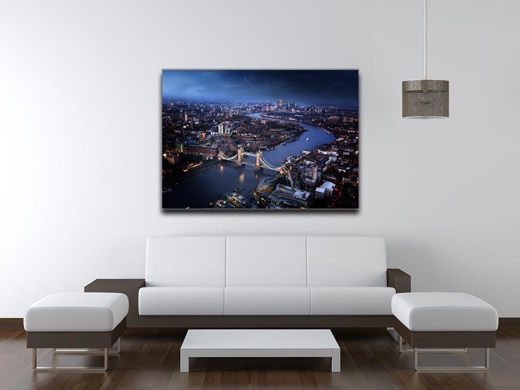 London aerial view with Tower Bridge Canvas Print or Poster - Canvas Art Rocks - 4