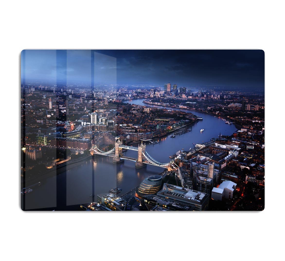 London aerial view with Tower Bridge HD Metal Print