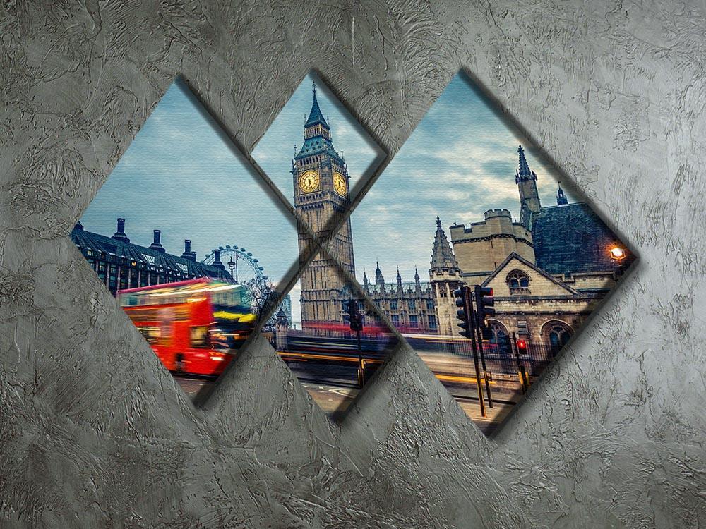 London at early morning 4 Square Multi Panel Canvas  - Canvas Art Rocks - 2