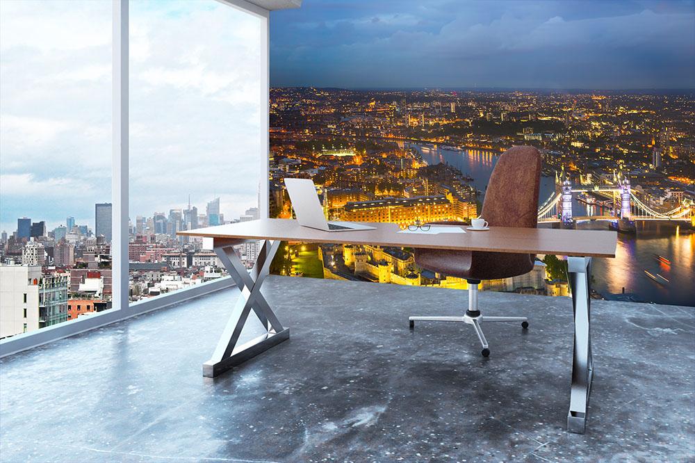 London at sunset City background Wall Mural Wallpaper - Canvas Art Rocks - 3