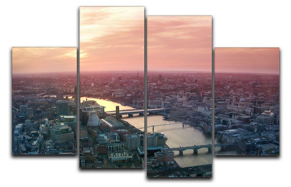 London business and financial aria view 4 Split Panel Canvas  - Canvas Art Rocks - 1