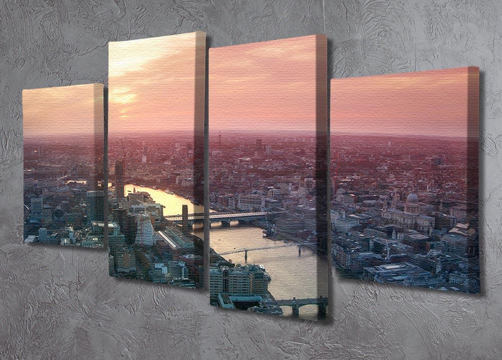 London business and financial aria view 4 Split Panel Canvas  - Canvas Art Rocks - 2