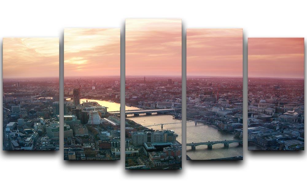 London business and financial aria view 5 Split Panel Canvas  - Canvas Art Rocks - 1