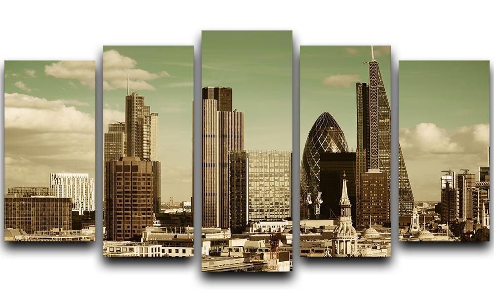 London city rooftop view with urban architectures 5 Split Panel Canvas  - Canvas Art Rocks - 1
