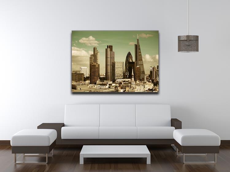 London city rooftop view with urban architectures Canvas Print or Poster - Canvas Art Rocks - 4