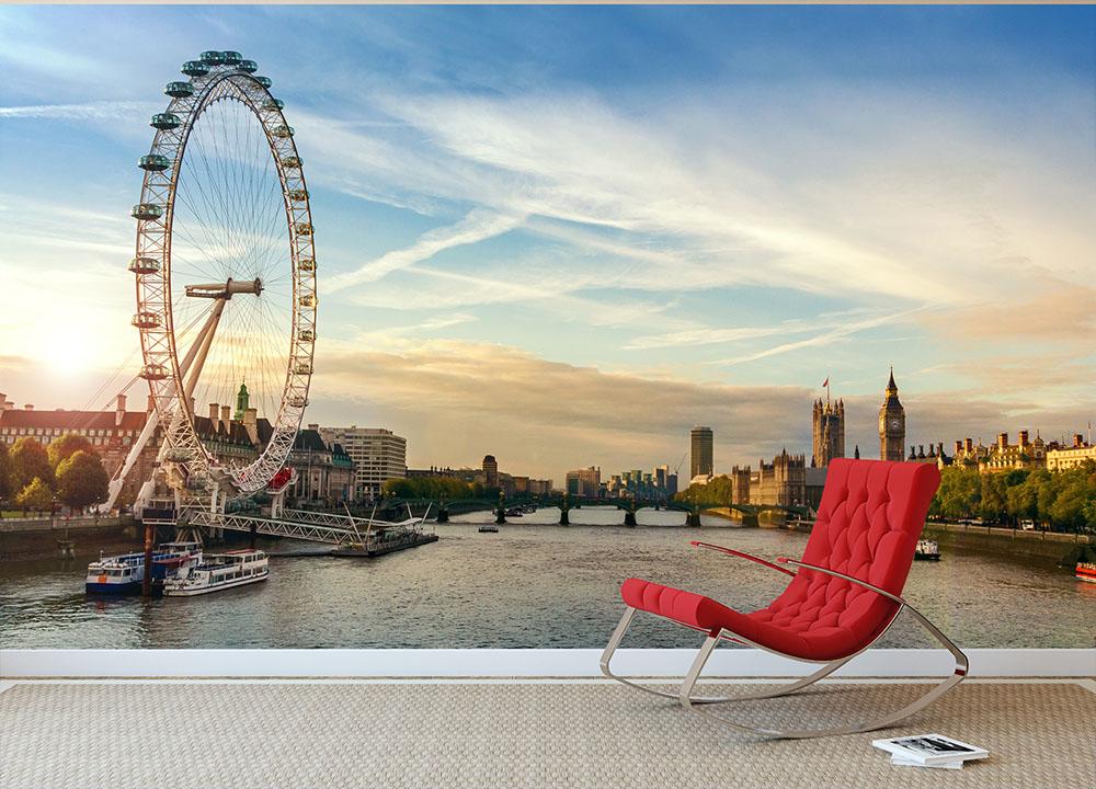 London morning sunrise Wall Mural Wallpaper - Canvas Art Rocks - 2