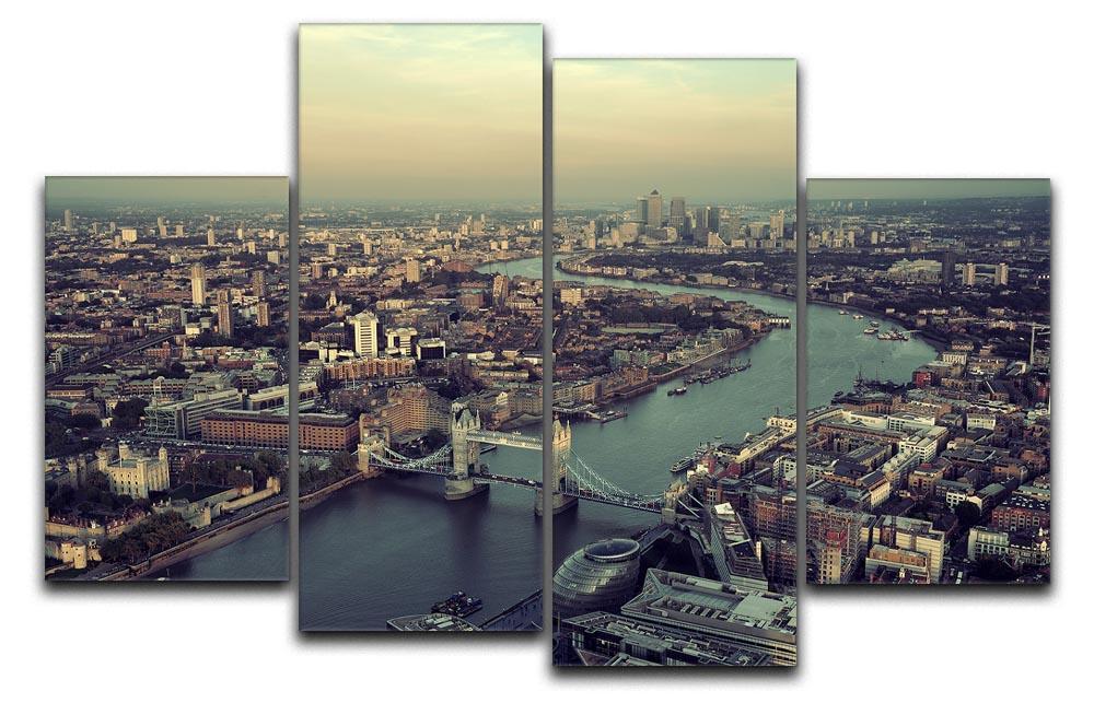 London rooftop view panorama at sunset 4 Split Panel Canvas  - Canvas Art Rocks - 1