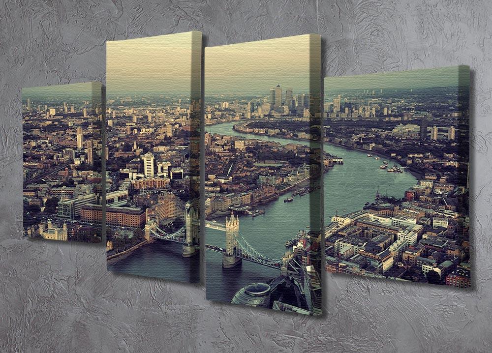 London rooftop view panorama at sunset 4 Split Panel Canvas  - Canvas Art Rocks - 2