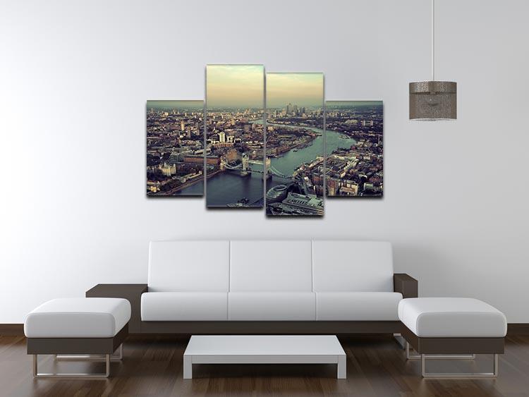 London rooftop view panorama at sunset 4 Split Panel Canvas  - Canvas Art Rocks - 3