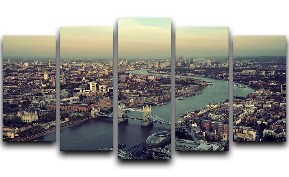 London rooftop view panorama at sunset 5 Split Panel Canvas  - Canvas Art Rocks - 1