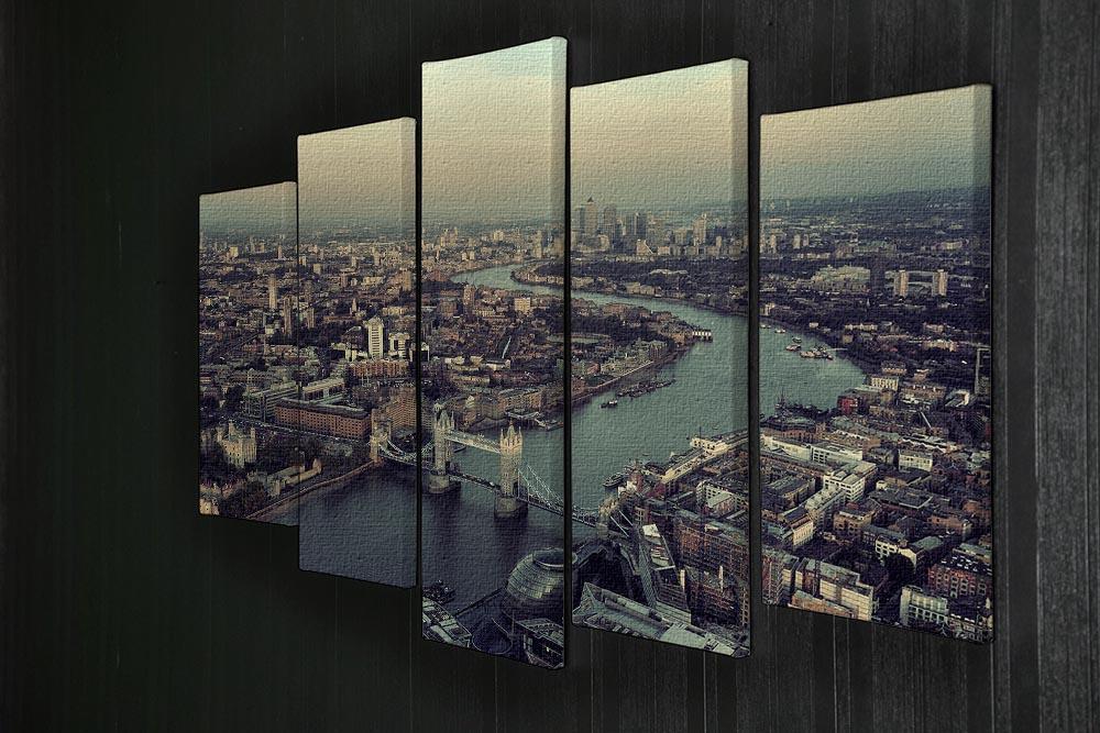 London rooftop view panorama at sunset 5 Split Panel Canvas  - Canvas Art Rocks - 2