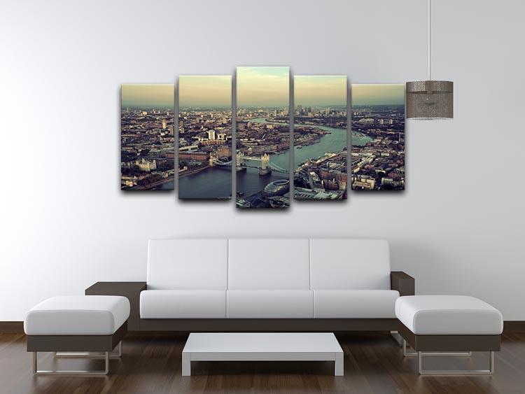 London rooftop view panorama at sunset 5 Split Panel Canvas  - Canvas Art Rocks - 3