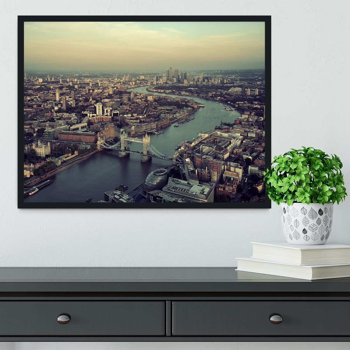 London rooftop view panorama at sunset Framed Print - Canvas Art Rocks - 2