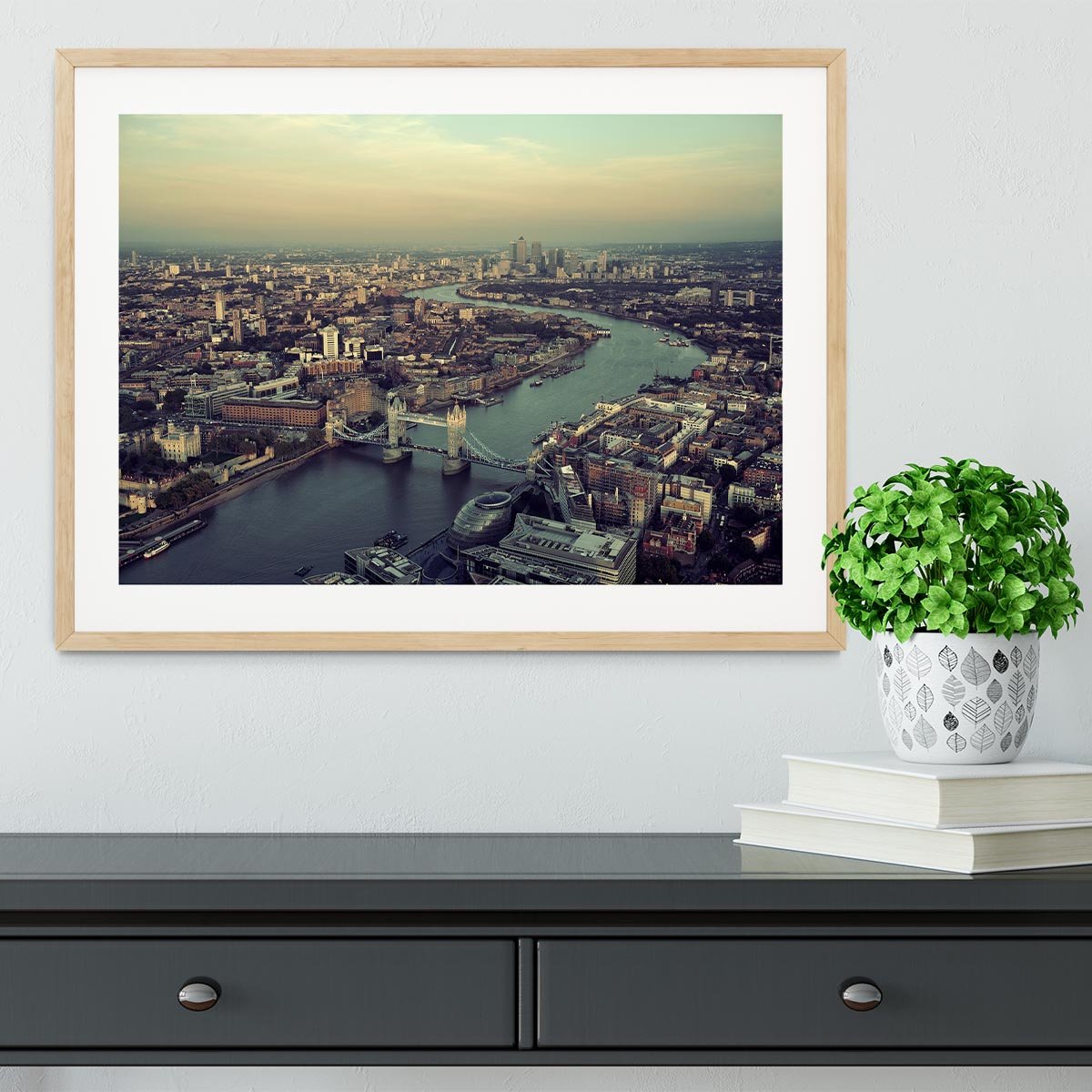 London rooftop view panorama at sunset Framed Print - Canvas Art Rocks - 3