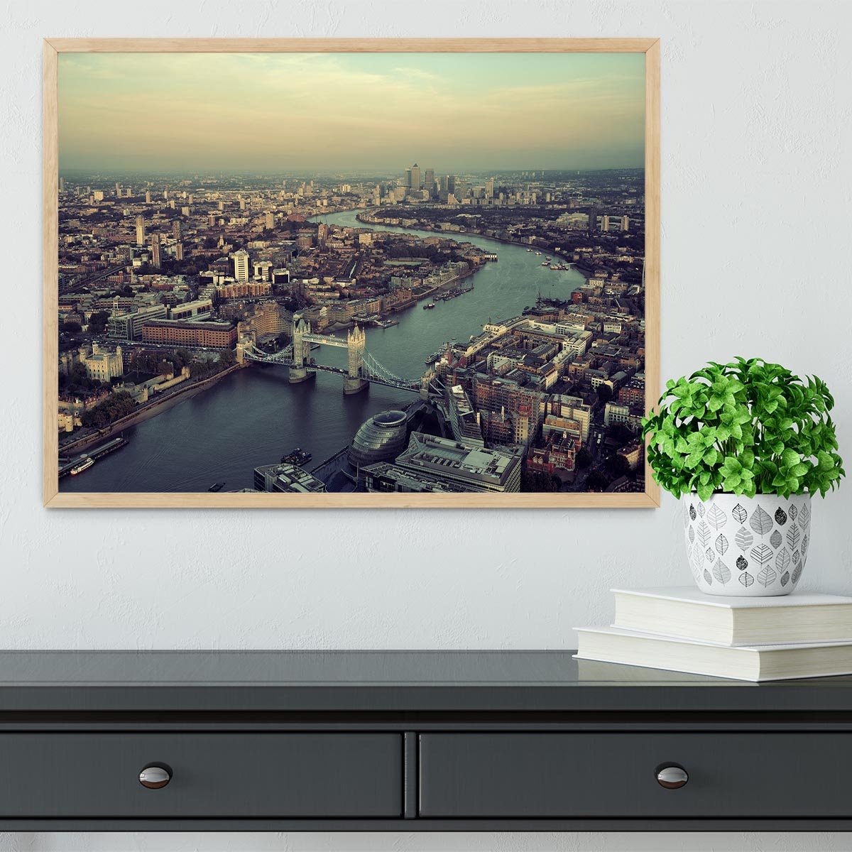 London rooftop view panorama at sunset Framed Print - Canvas Art Rocks - 4