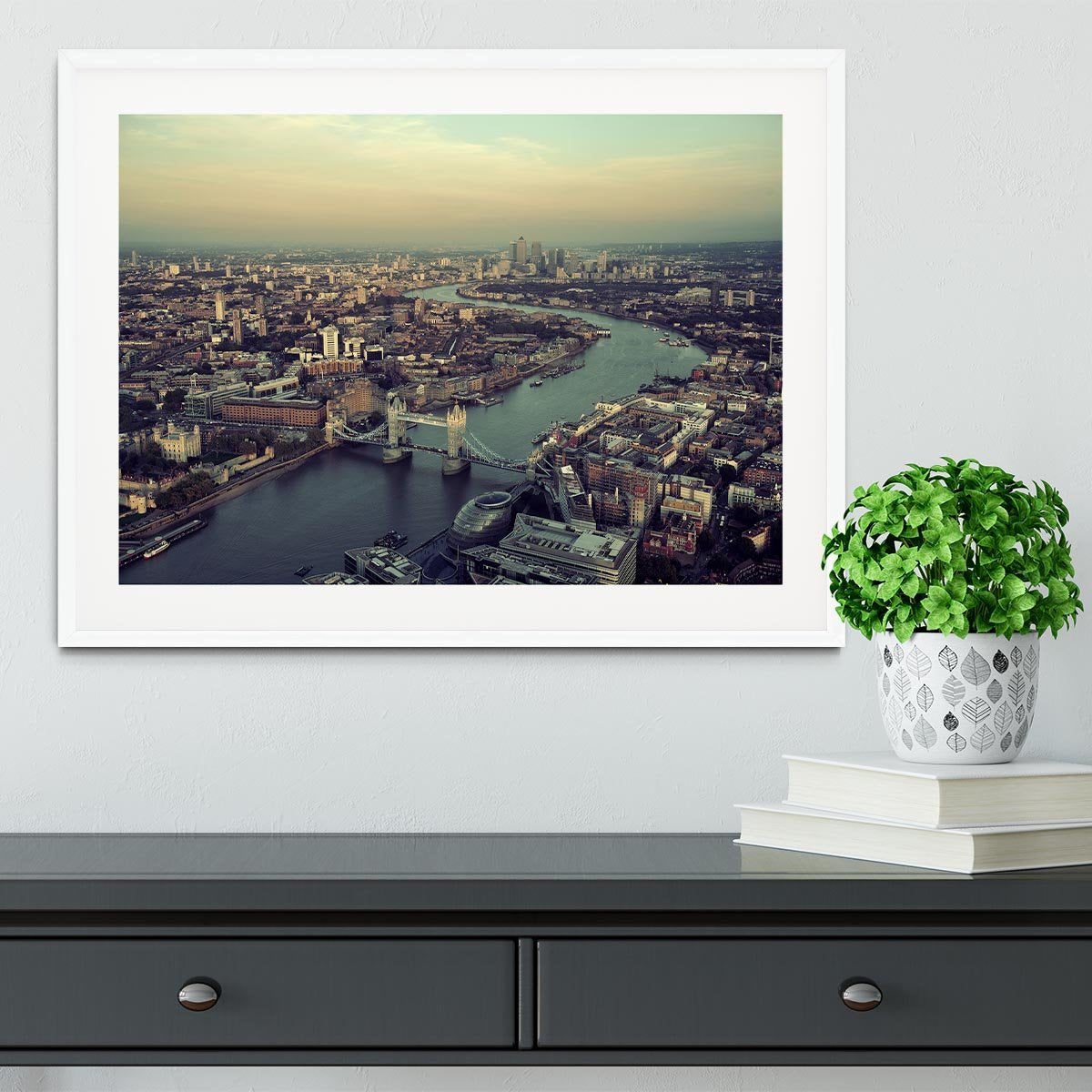 London rooftop view panorama at sunset Framed Print - Canvas Art Rocks - 5