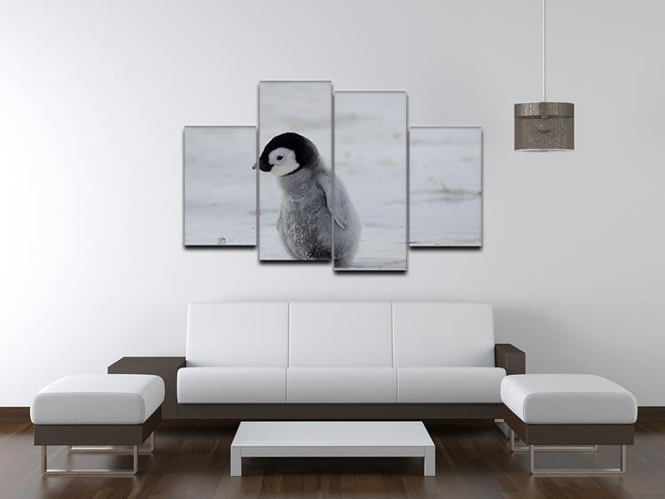 Lone Penguin Chick 4 Split Panel Canvas - Canvas Art Rocks - 3