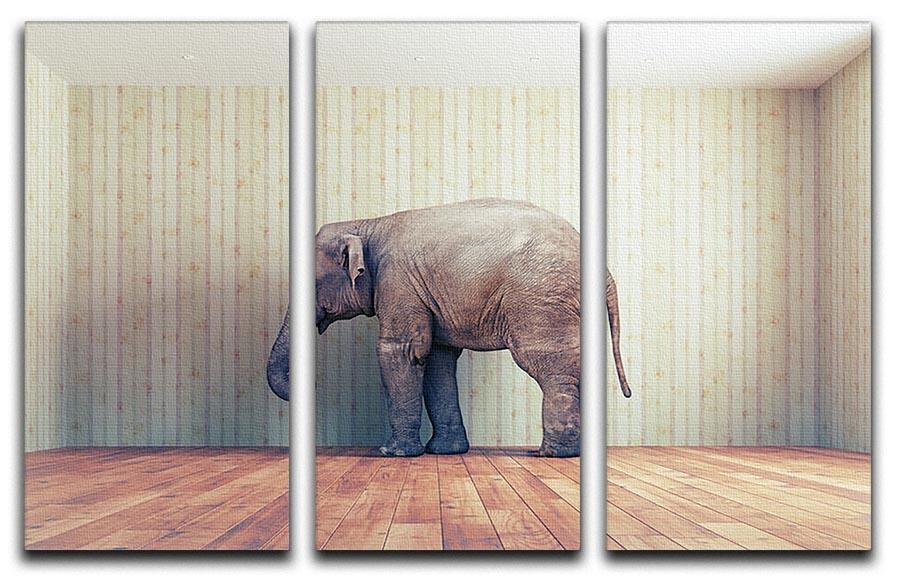 Lone elephant in the room 3 Split Panel Canvas Print - Canvas Art Rocks - 1