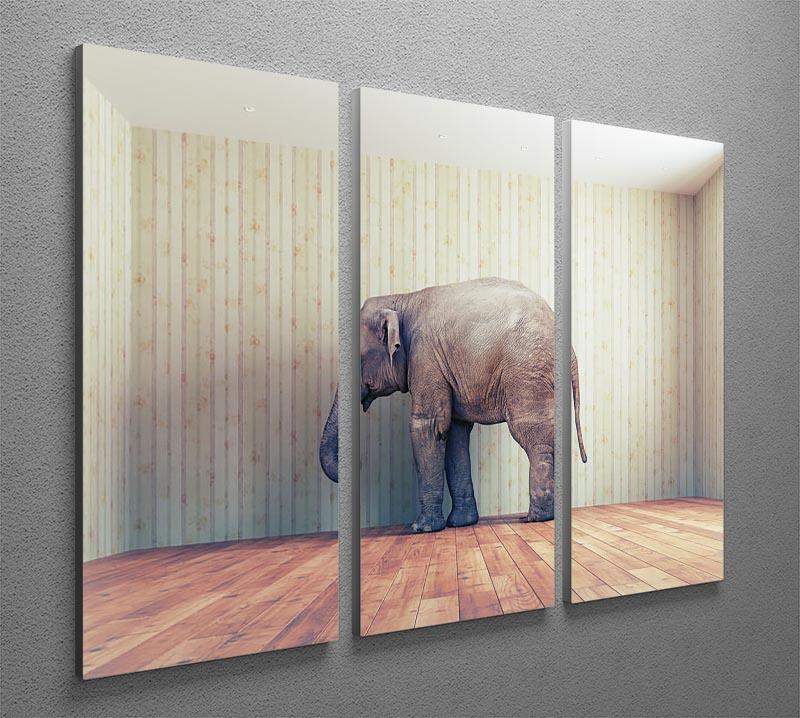 Lone elephant in the room 3 Split Panel Canvas Print - Canvas Art Rocks - 2