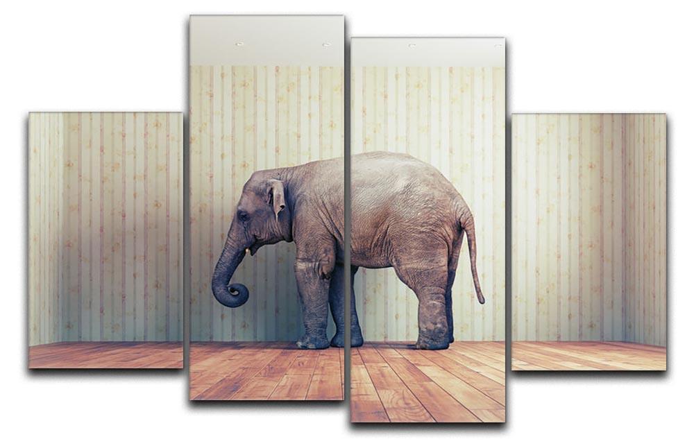 Lone elephant in the room 4 Split Panel Canvas - Canvas Art Rocks - 1
