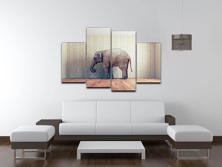 Lone elephant in the room 4 Split Panel Canvas - Canvas Art Rocks - 3