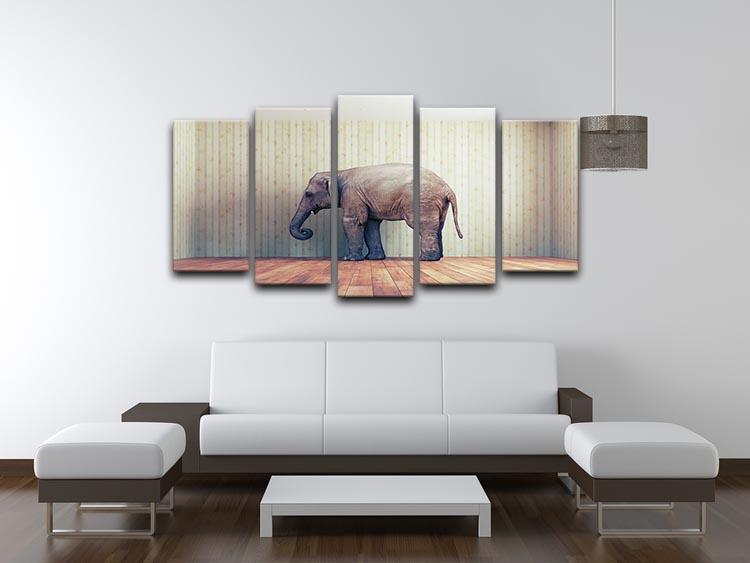 Lone elephant in the room 5 Split Panel Canvas - Canvas Art Rocks - 3