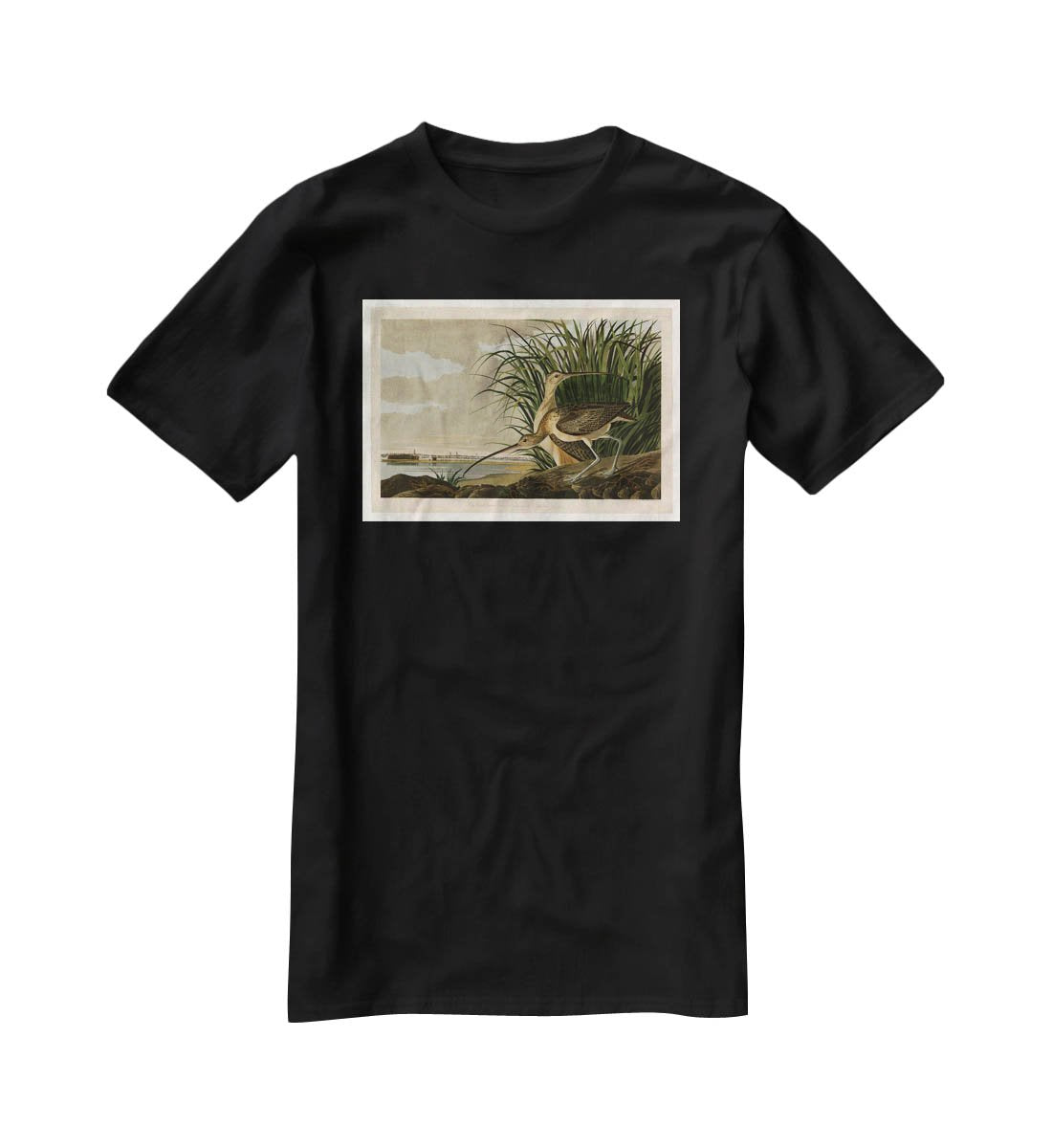 Long billed Curlew by Audubon T-Shirt - Canvas Art Rocks - 1