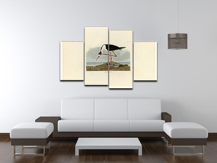 Long legged Avocet by Audubon 4 Split Panel Canvas - Canvas Art Rocks - 3