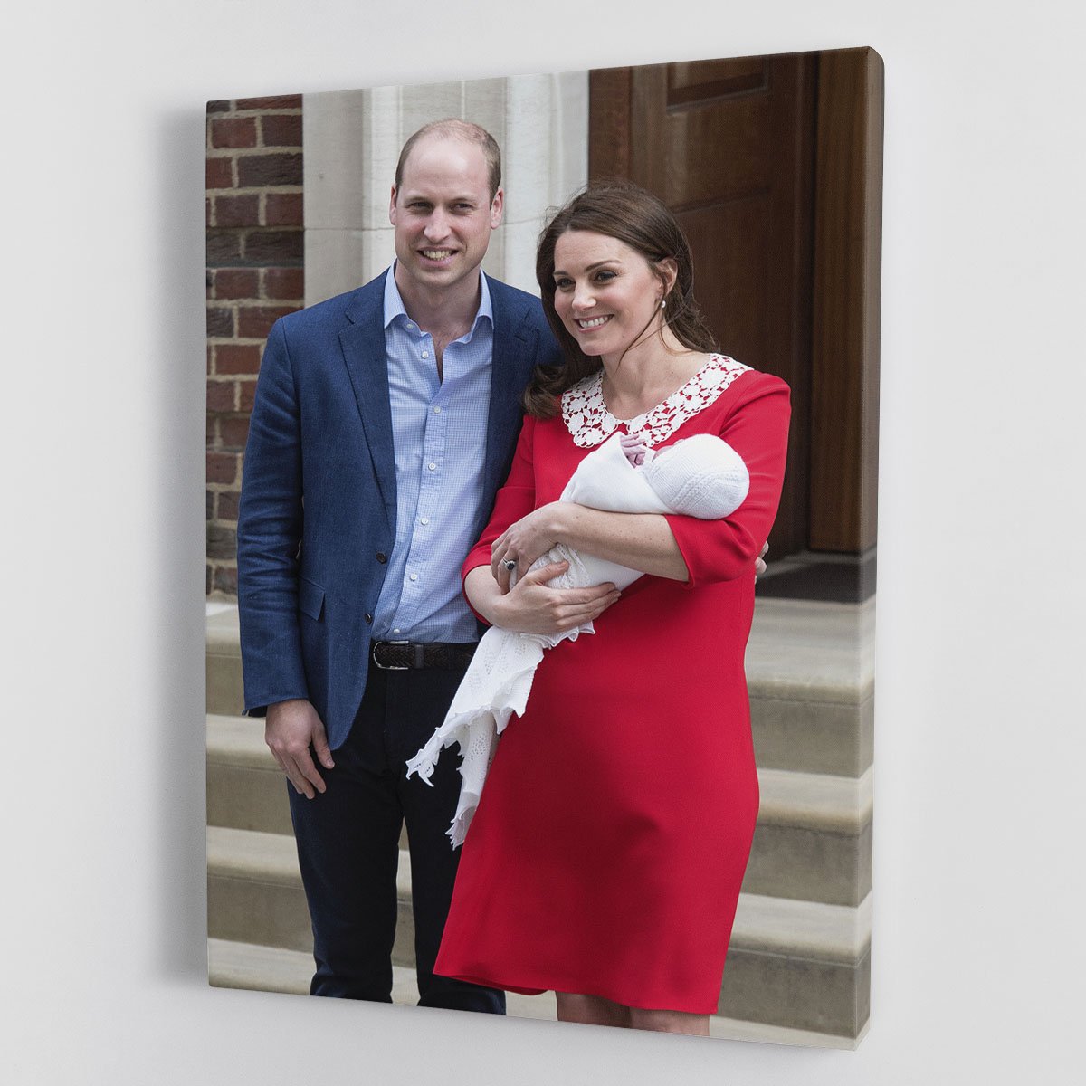 Louis Arthur Charles with the Duke and Duchess of Cambridge Canvas Print or Poster